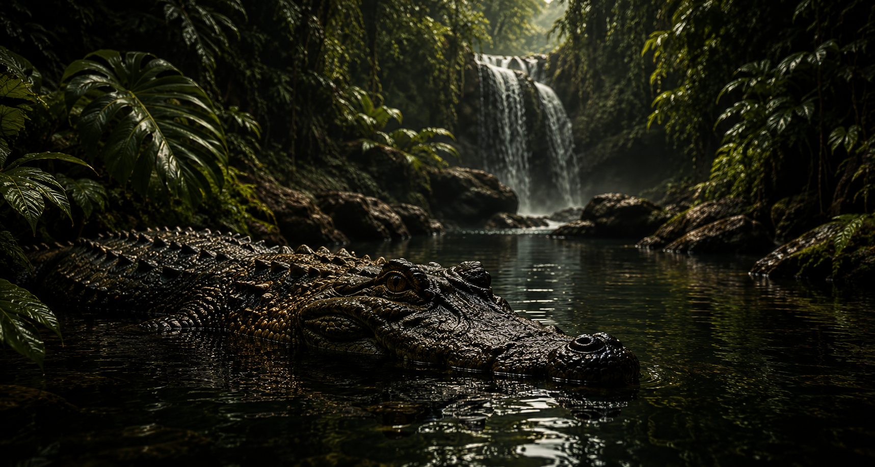 Krokodil im Wasser